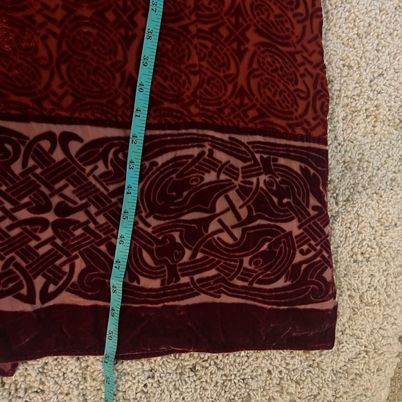 Garnet Hill Red Silk Textured Maxi Dress Size 10 - Picture 10 of 10